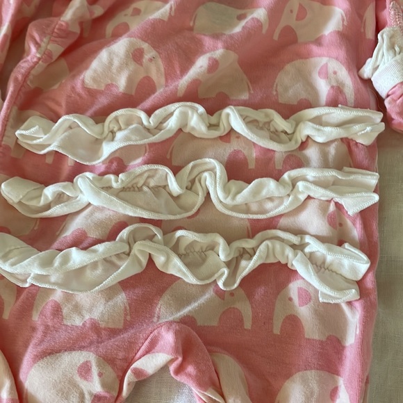 Kickee Pants pink elephant one piece 0-3 months - Picture 9 of 11